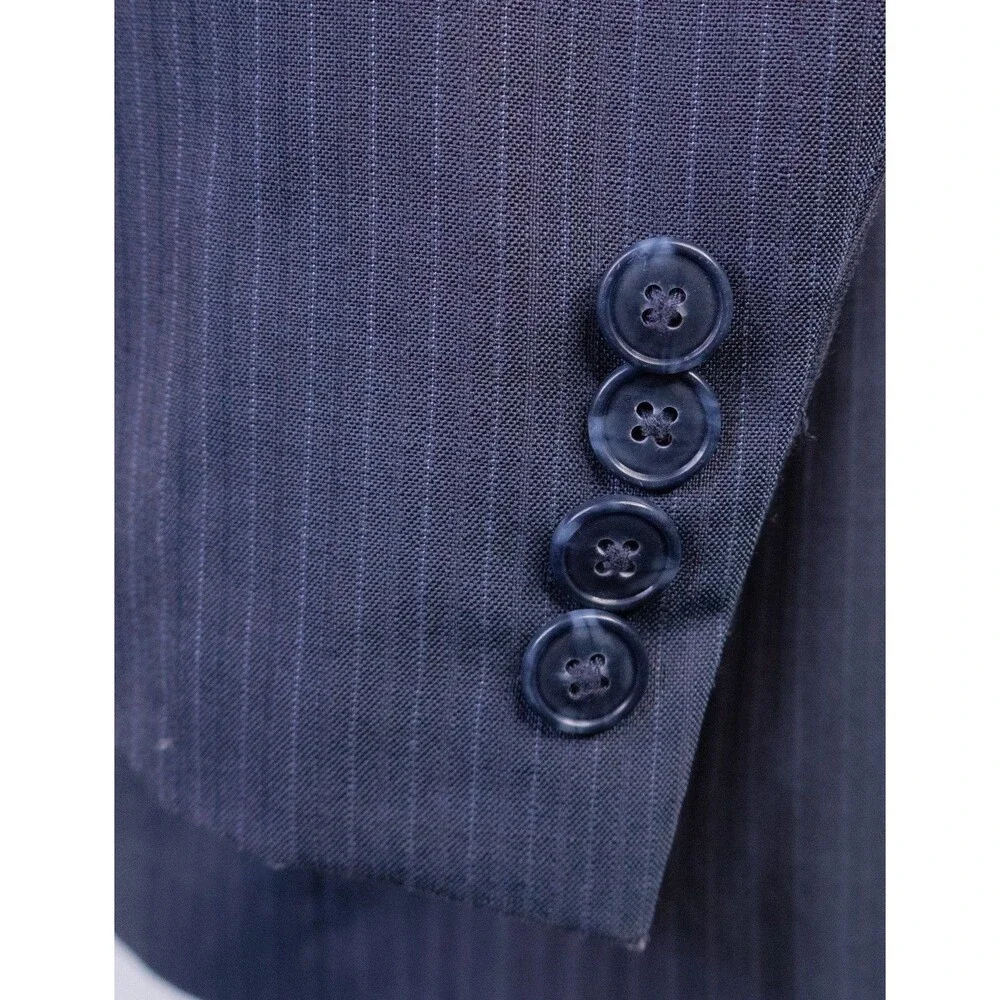 Joseph Jos. A. Bank Blazer Sport Coat Sz 44L Striped Blue Wool Two Button Jacket